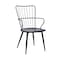 Armen Living Parisa High Back Steel Framed Side Chair in Black Powder Coated Finish and Black Brushed Wood LCPRSIBLBL - alternate 1